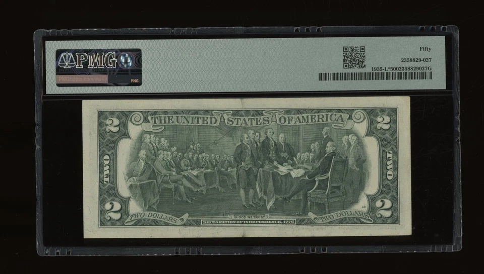 DBR 1976 $2 FRN San Francisco STAR Fr. 1935-L* PMG AU-50 Serial L00713167* - Image 2 of 2