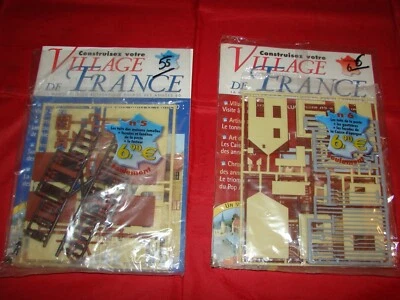 PRAS VILLAGE DE FRANCE HO MAQUETTE POSTE CAISSE EPARGNE TRAIN N° 5 ET 6 NEUF A MONTER