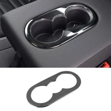 For VW Tiguan 18-21 Black Steel Rear Armrest Water Cup Holder Panel Trim 1PC