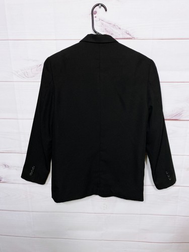 Van Heusen Boys Blazer Size 14 Black Buttons Lined Long Sleeve - Picture 4 of 7