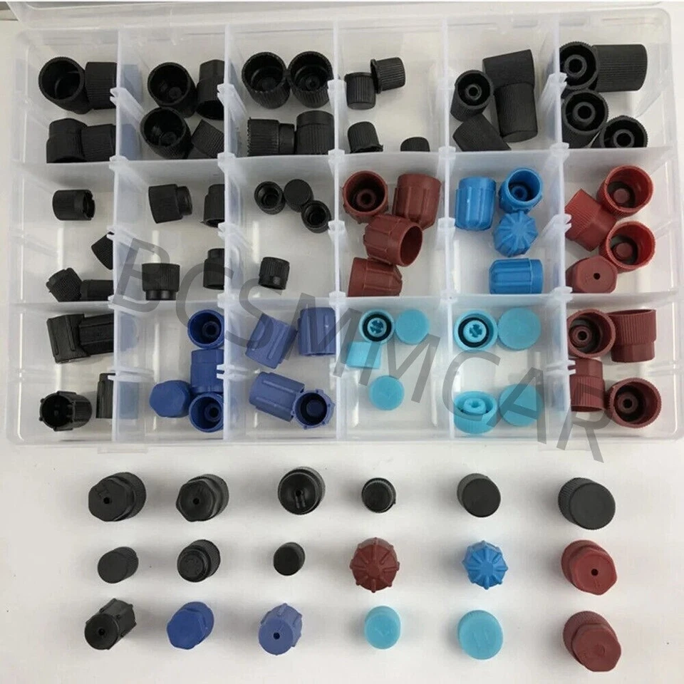 Kit de tapa antipolvo núcleo válvula lateral alto bajo R134a R12 reparación aire acondicionado coche R134a R12 Foto 4 de 4