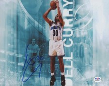 Dell Curry Signed Charlotte Hornets 8x10 Photo PSA COA A1