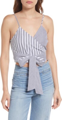 NWT Treasure & Bond Womens Strap Wrap Camisole Top Size Small Adjustable Straps