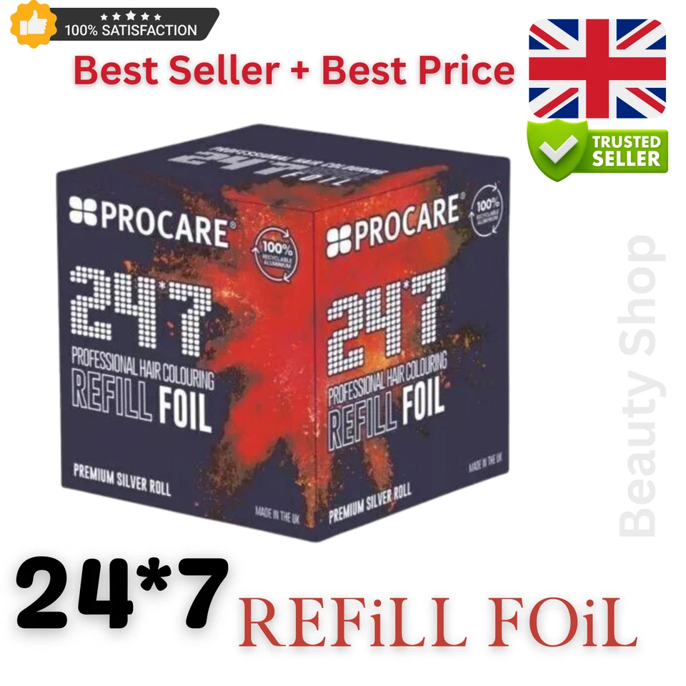 Procare Dispenser Silver Foil Refill Roll 100mm x 450mm 24/7 Foil Range Hair