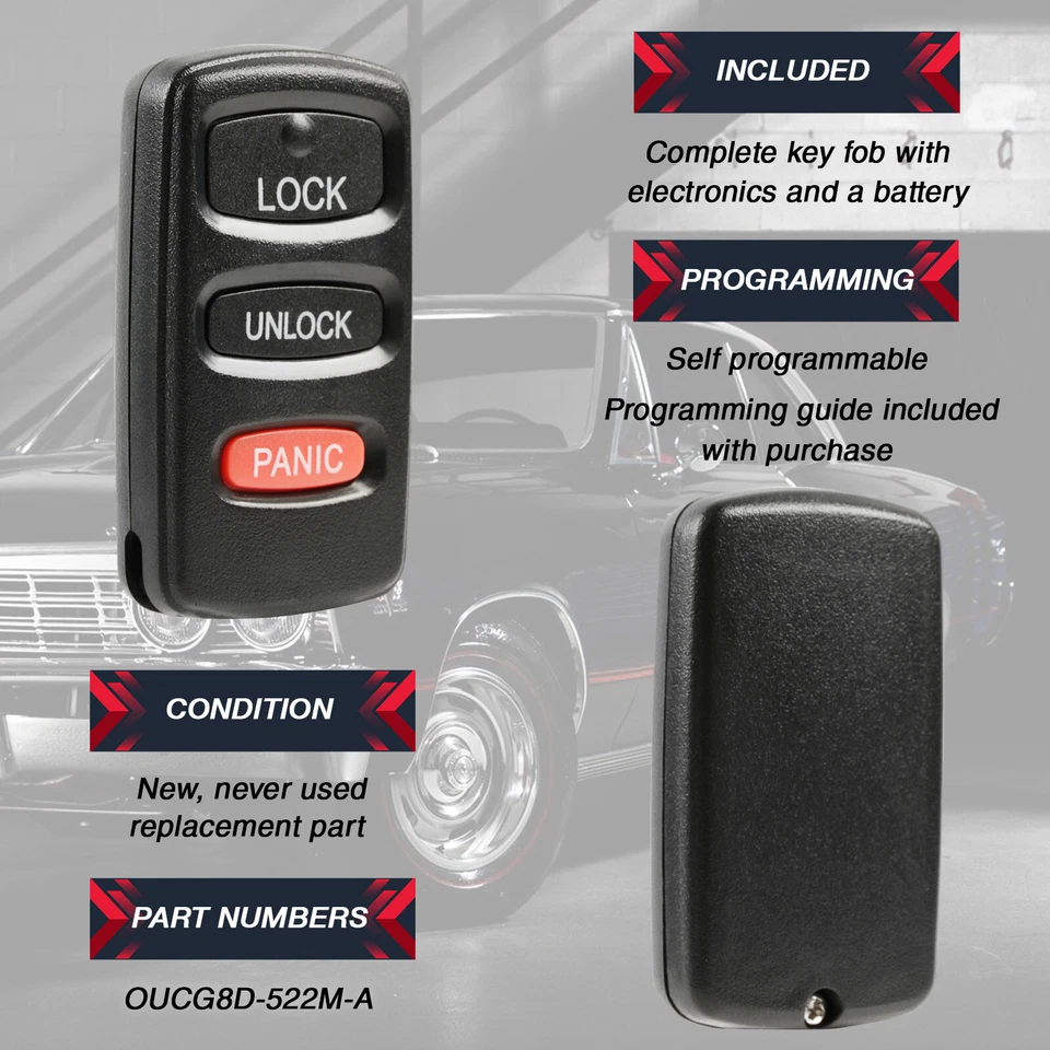 2 Remote Fob for 00 01 02 2003 2004 2005 2006 Mitsubishi Montero (OUCG8D-522M-A) Foto 4 de 4