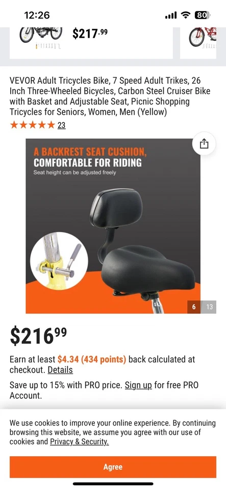 Triciclo Vevor para adultos Foto 3 de 4