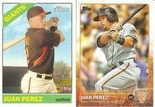 2 DIFFERENT BASEBALL CARD LOT OF JUAN PEREZ 962
