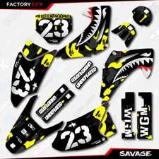 Black & Yellow Savage Camo Racing Graphics Kit fits Honda CRF230 03-07 CRF 230