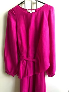 pink silk dress long sleeve