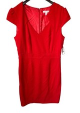 NWT New York & Company Women's RED Midi Dress Size 12  Siren, Party, Career
