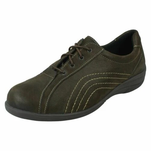 Ladies Easy B Extra Wide Everyday Lace Up Leather Shoes Melina