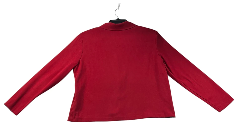 Blazer Briggs New York para mujer talla grande rojo manga larga elástico con botones Foto 2 de 4