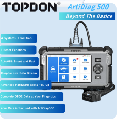 2025 Topdon ArtiDiag500 Engine Code Reader: Professional Car