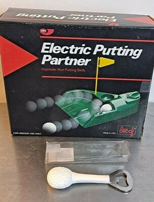 Electric Putting Partner Ball Return, JEF Golf Putting Aid, & Bottle Opener NEW