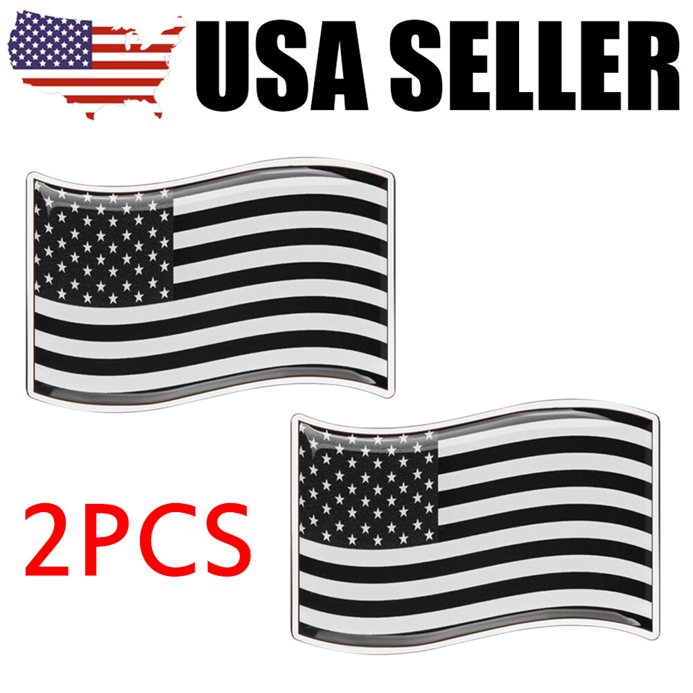 2Pcs Car Metal USA Flag Sticker American Truck Decal Body  Emblem Accessories