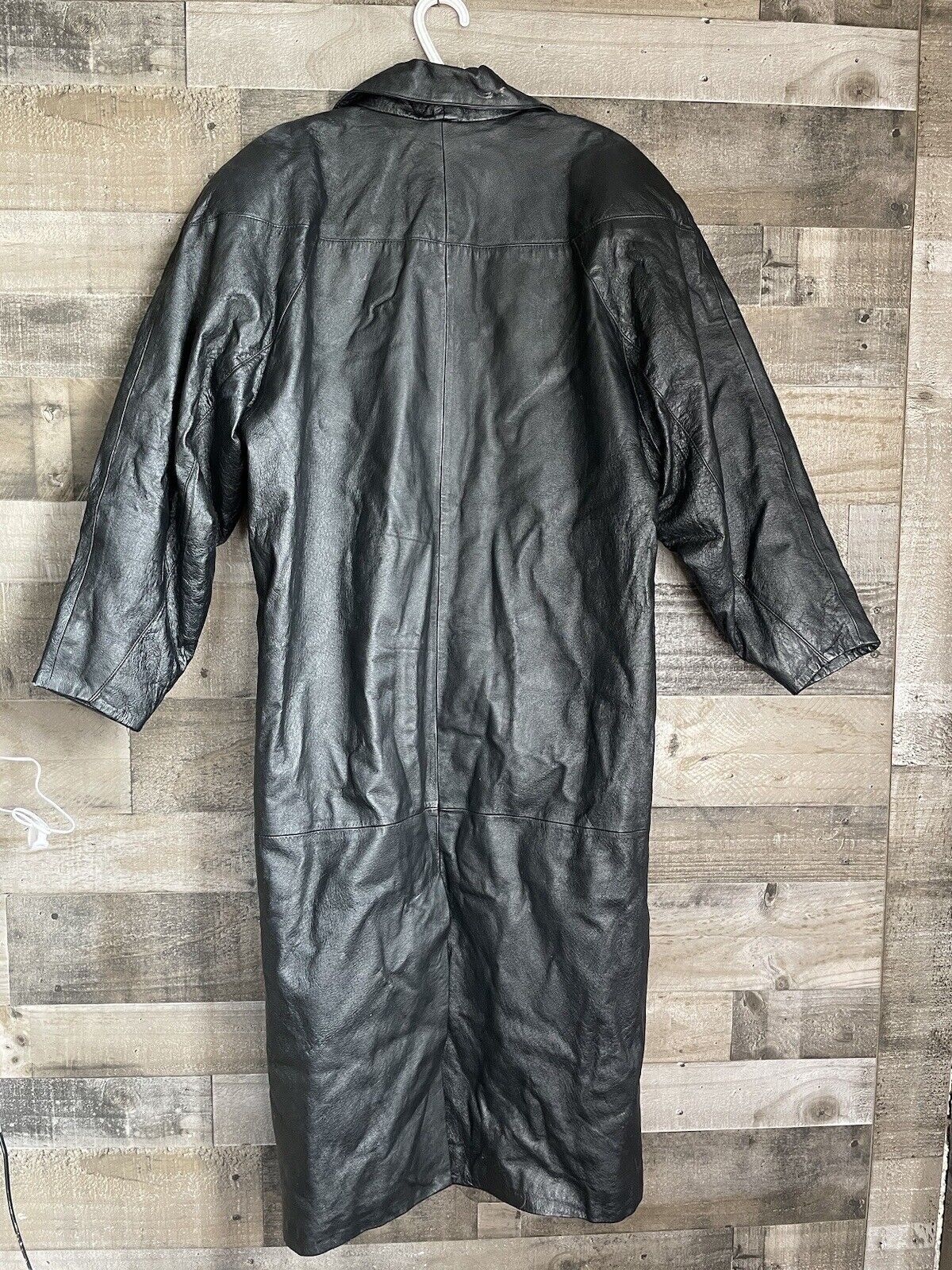 VTG 90s BB Dakota Leather Trench Coat Long Jacket… - image 6