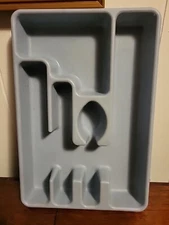 Vintage Rubbermaid Blue Drawer Silverware Flatware Tray Utensil Holder USA #2921