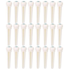 24Pcs Guitar Bone Pin with Green Abalone Shell Dot Luthier Bridge Saddle Nut DIY