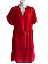 GAP RED DRESS SZ M   SHORT  SLEEVES  V NECK  BELTED  CHRISTMAS HOLIDAY VALENTINE
