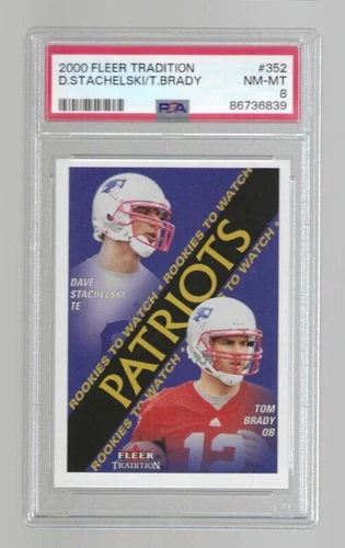 1998 Fleer Tradition #352 TOM BRADY PSA 8 NM-MT New England Patriots Rookie RC