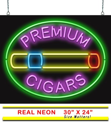 Fine Cigars Neon Sign REAL Hand Bent Neon Window or Wall Use Advertisment