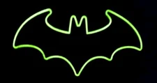 BATMAN THE DARK KNIGHT LOGO BLACK GLOWING PVC RUBBER TACTICAL HOOK PATCH 2" X 4"