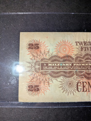 USA UNITED STATES 25 CENT M66 1968 MPC SER.661 MILITARY PAYMENT CERTIFICATE NOTE - Picture 6 of 8
