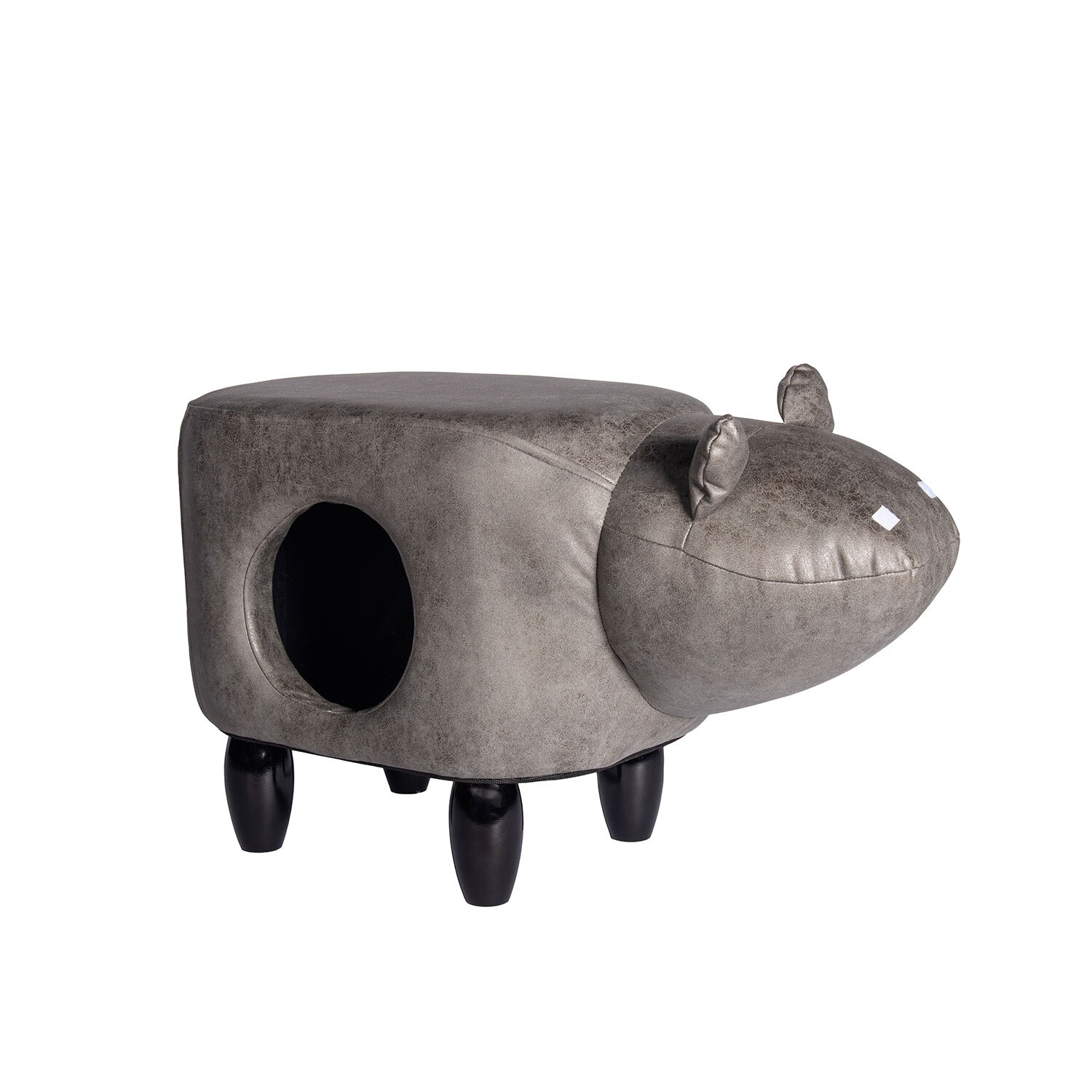 Pouf Gatto Hippo Aqpetfriends: Mobile Tiragraffi in Legno e Sisal