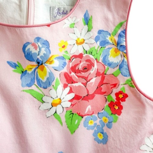 Rachel Riley Pink Floral Rose Bouquet Dress Sleeveless Summer Girls size 4 Dress - Picture 4 of 10