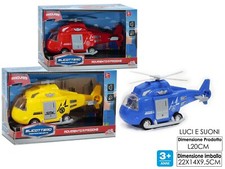 Elicottero Giocattolo con Luci e Suoni Movimento a Frizione Polizia Pompieri