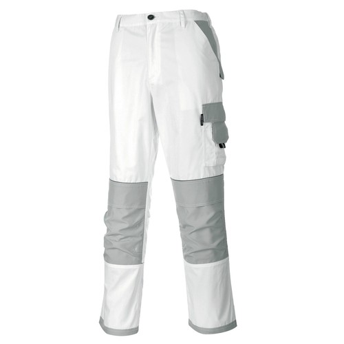 Portwest KS54 Craft Painters Work Wear Durable Trouser - White / Grey - Picture 1 of 3