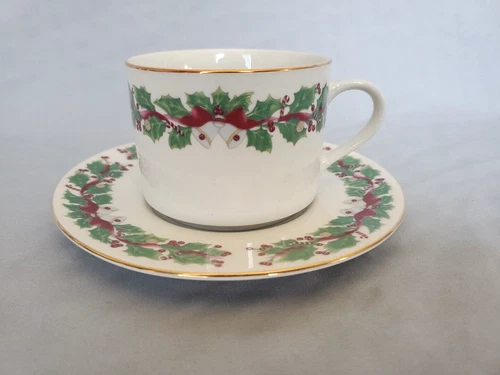 Christmas Holly Cup & Saucer Set by Sango