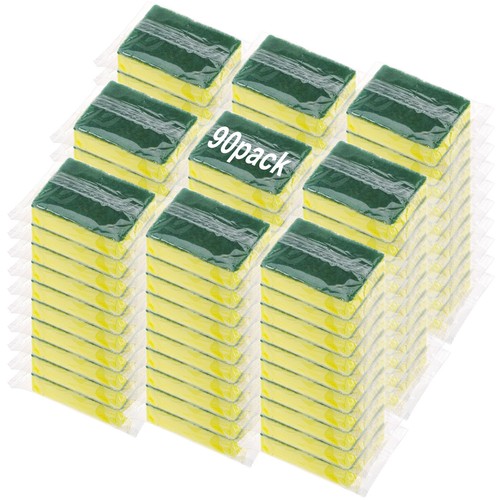 90 Pack Heavy Duty Scrub Sponges for Kitchen Dishwashing, Non-Scratch Bulk - Picture 2 of 5