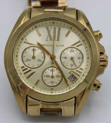 Michael Kors Analog Quartz Watch Gold Chronograph MK5798 New