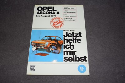 Now I help myself repair manual Opel Ascona A 1.2S-1.9S mint condition