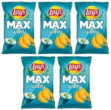 5 LAYS MAX Wavy Tzatziki gusto patatine fritte snack 120 g 4,2 oz
