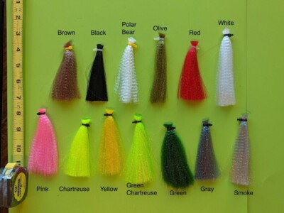 Lot of 13 Bundles BestWay Super Hair 3  to 3-1/2  Bundles, 13 Colors - Fly Tying