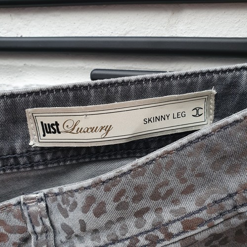 Roberto Just Cavalli Luxury Skinny Leg Jeans Grey Animal Leopard Print Womens 27 - 第 8/13 張圖片