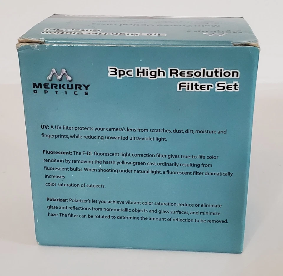 Merkury Mercury Optics 3-Piece 52mm High Resolution Filter Set New in Box - Image 3 of 4