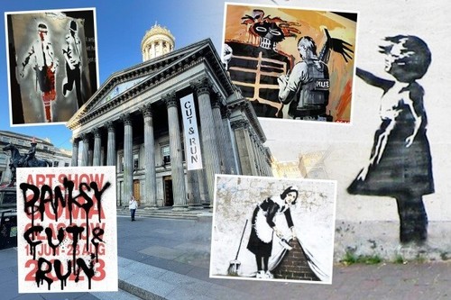 Banksy Cut & Run Glasgow, Tote bag, 2posters, Book, Tenner, Earrings, Newspaper. - Picture 4 of 24