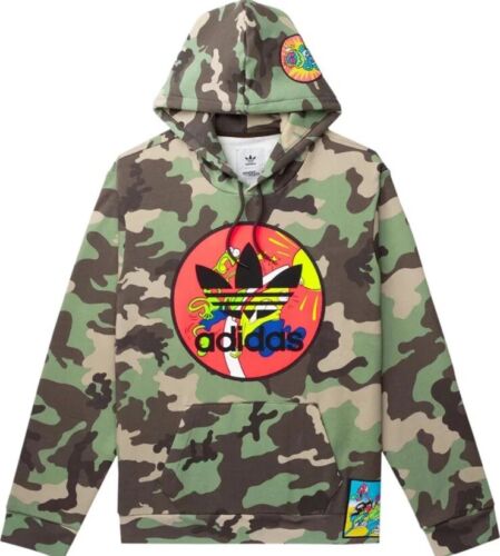 Adidas Men’s Originals X Jeremy Scott Logo Camouflage Hoodie Sz.S NEW H53373 - Afbeelding 1 van 8