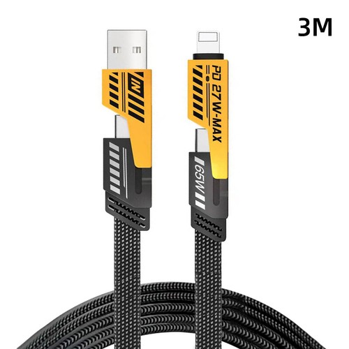 4 in 1 Dual Head Type-c Data USB PD 27W Fast Charging Cable 65W Charger Data New - Picture 16 of 16