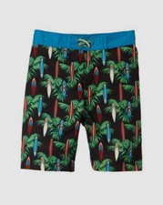  99 Appaman Kid's Boy's Black Printed Elastic Waist Swim Trunks Swimwear Size 5
