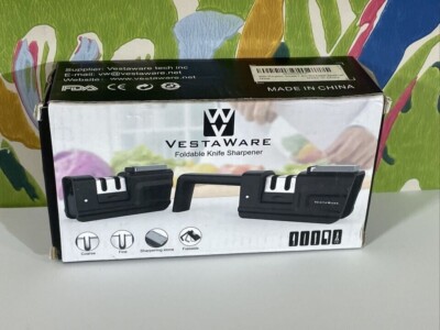 Vestaware Foldable Knife Sharpener + Whetstone Anti Skid Base Scissors Knives