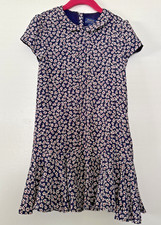 Polo Ralph Lauren Dress Girls 6X A-Line Blue White Small Daisies Floral Flowy
