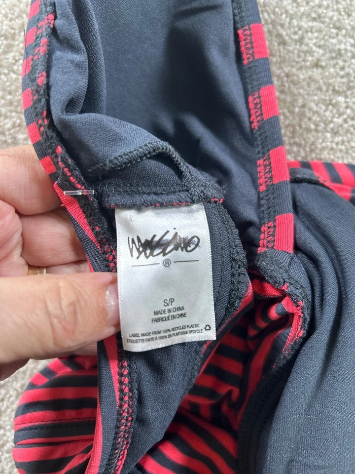 Mossimo Swimwear Women's Red Black Striped Tankini Top Small - Image 3 of 4