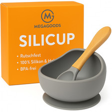 2er-Set Silikon Baby Esslernschale mit L&ouml;ffel rutschfest BPA-frei DE.