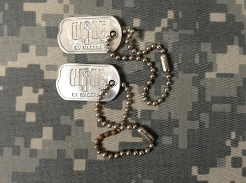1964-1969 Original Hasbro Two (2) G I Joe Metal Dog Tags.  Nice