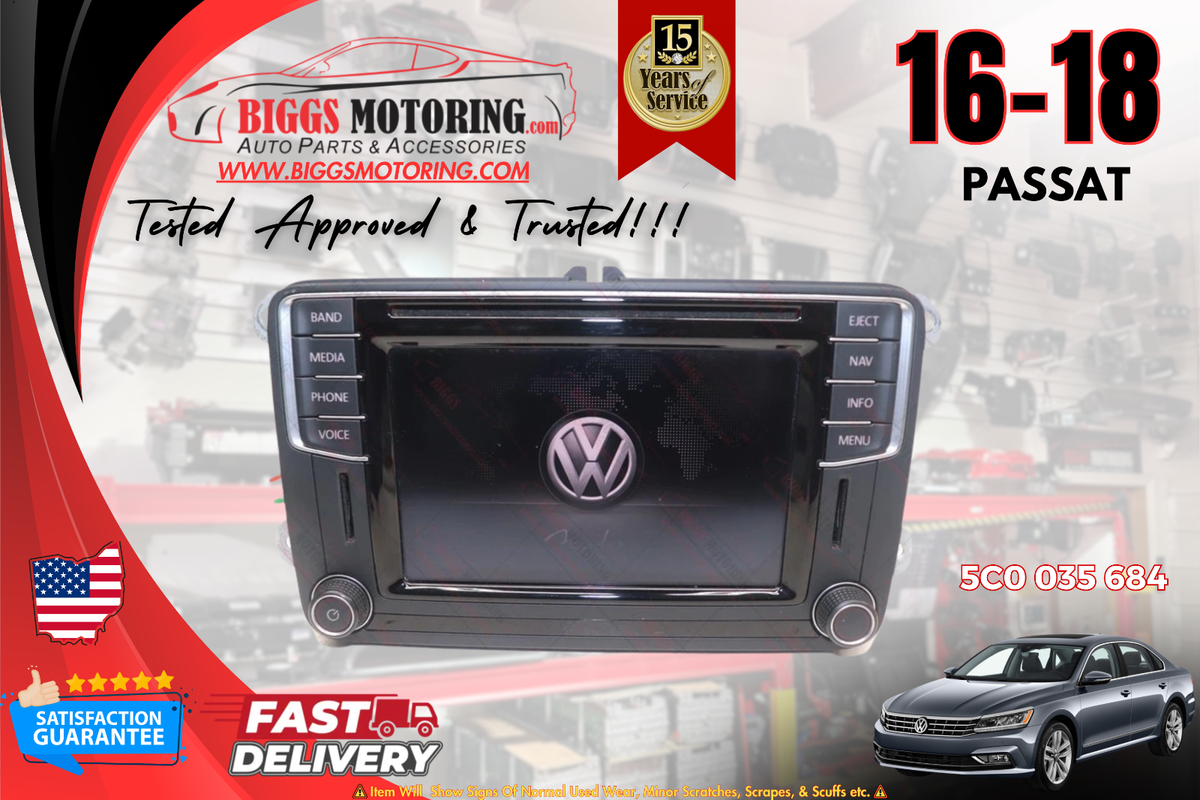 2016-2018 Volkswagen Passat Navigation Radio Stereo Cd Player 5C0