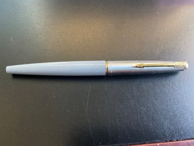 Nice Vintage 1960's  Parker 45  Fountain Pen. Medium Gray. Nib marked  X , excel